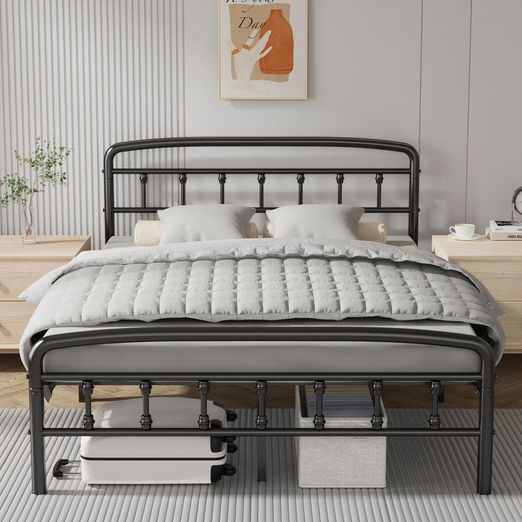 Full Size Metal Bed Frame with Headboard P89052