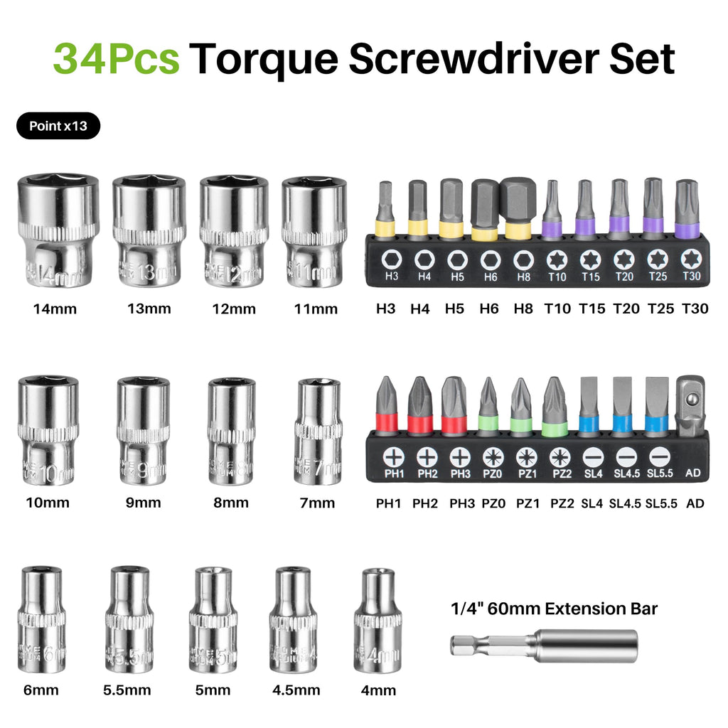 35Pcs Torque Screwdriver S59569