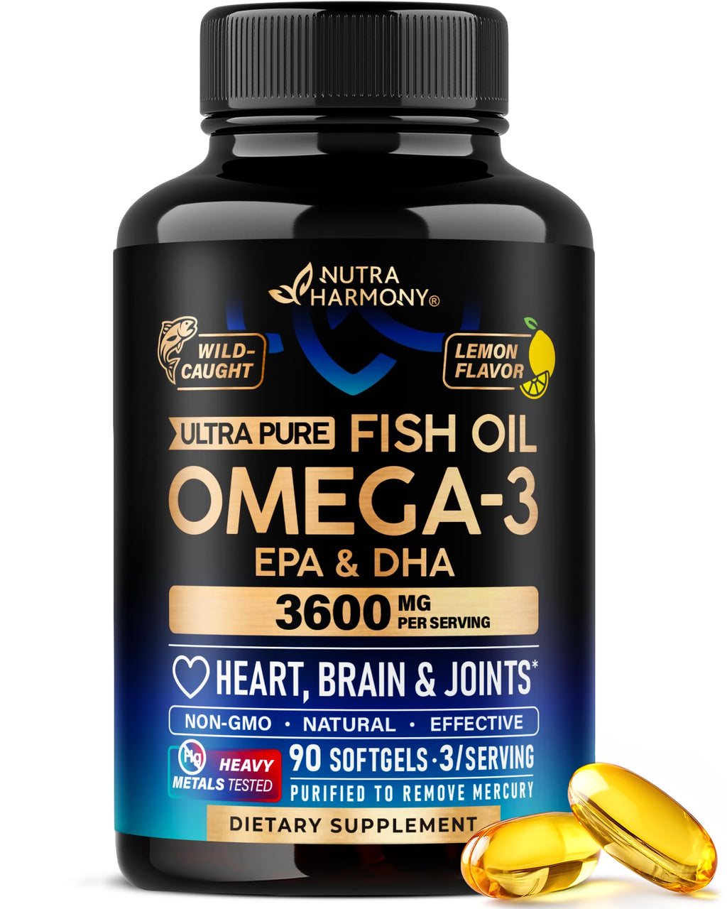 Omega 3 Fish Oil 3600 mg 90 Softgels A87468