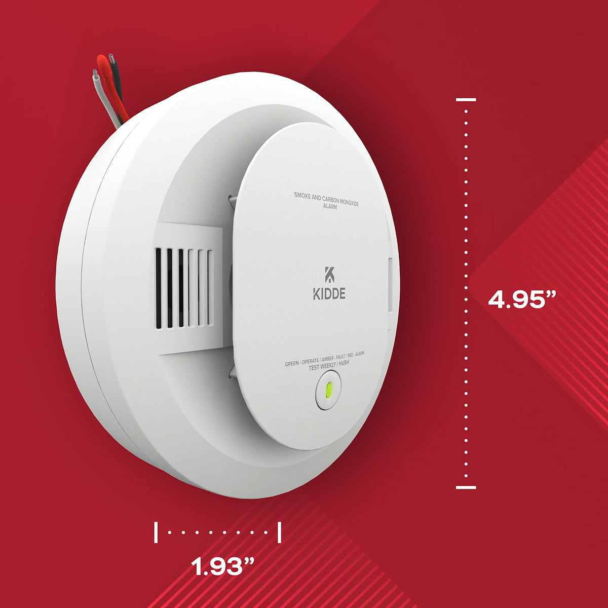 Hardwired Smoke & Carbon Monoxide Detector with Battery Backup, 2 Pack V2259