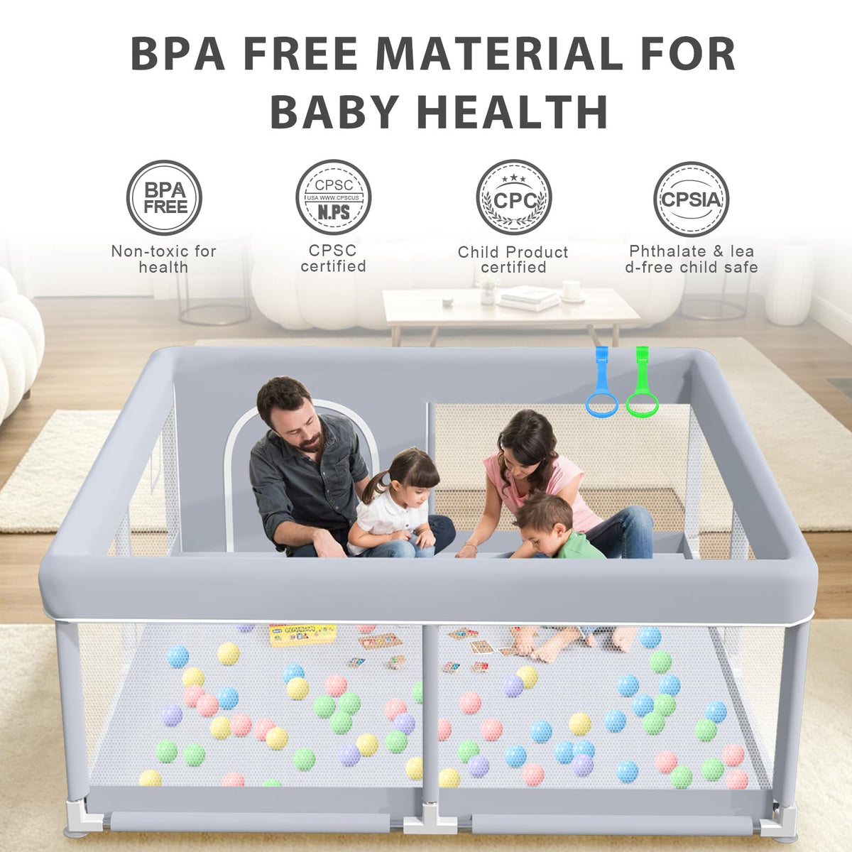50 x 50 Inch Baby Playpen with Breathable Mesh I1522