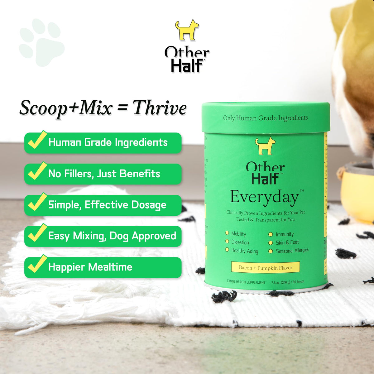 Dog Multivitamin Supplement with Glucosamine Chondroitin Omega 3 Probiotics V24160