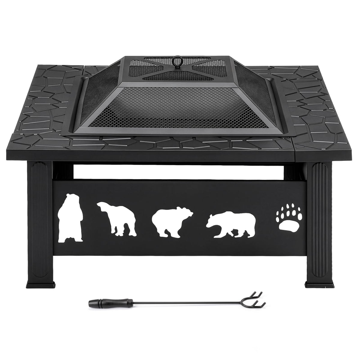 32" Outdoor Wood Burning Fire Pit Table O2763
