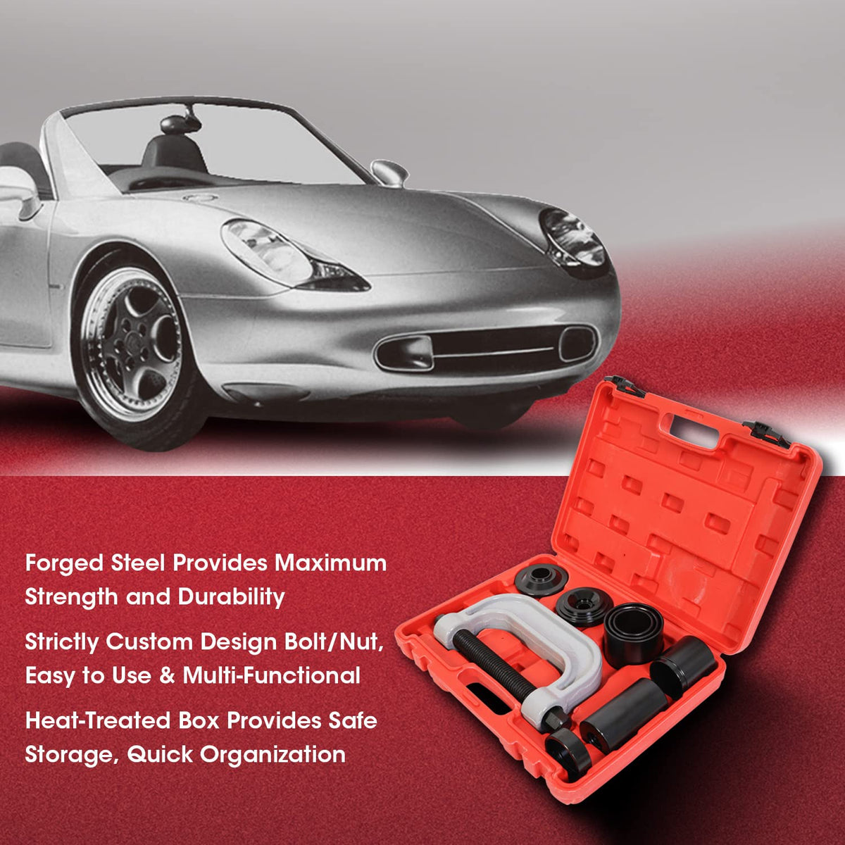 Ball Joint Press and U Joint Removal Kit, 10 PCS with Storage Case J21802