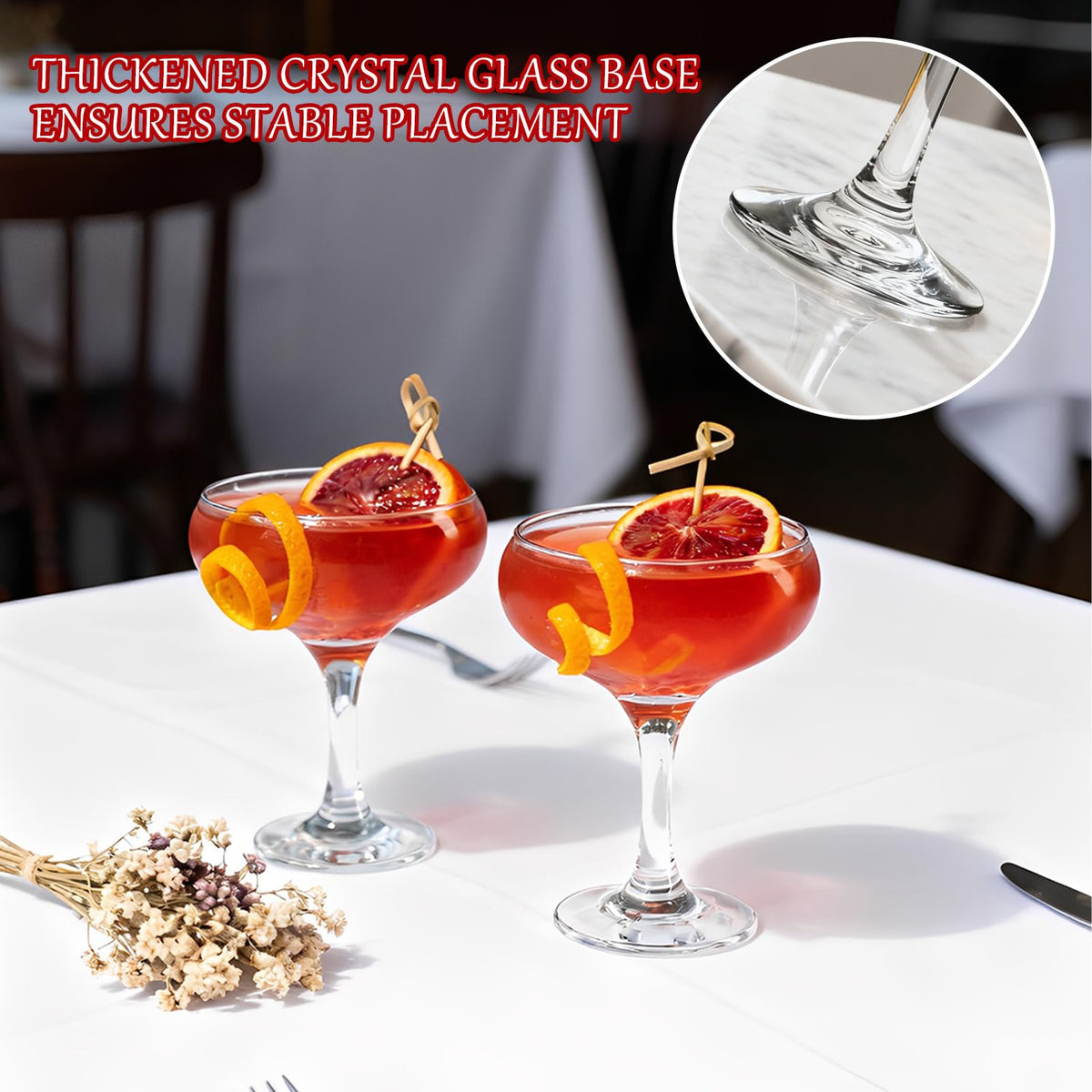 Clear 5.07 oz Stemmed Cocktail Glasses Set of 6 M285130