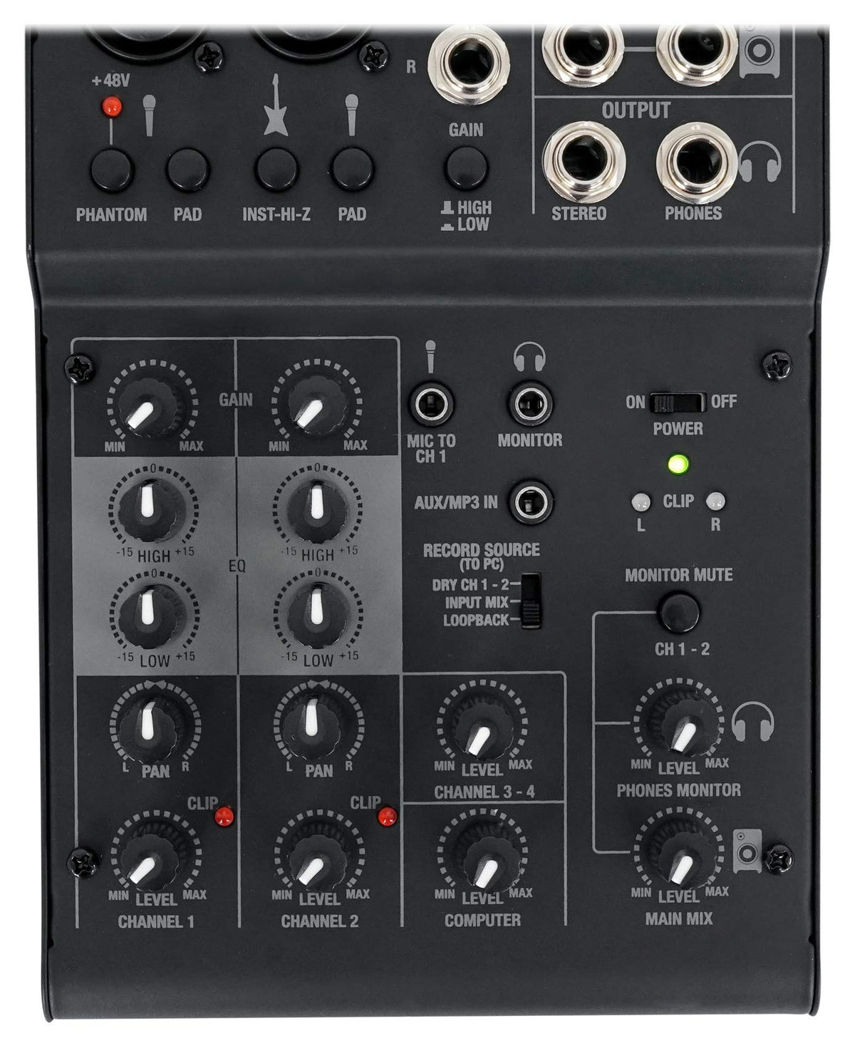 4-Channel Pro Recording Mixer with USB Interface A643014
