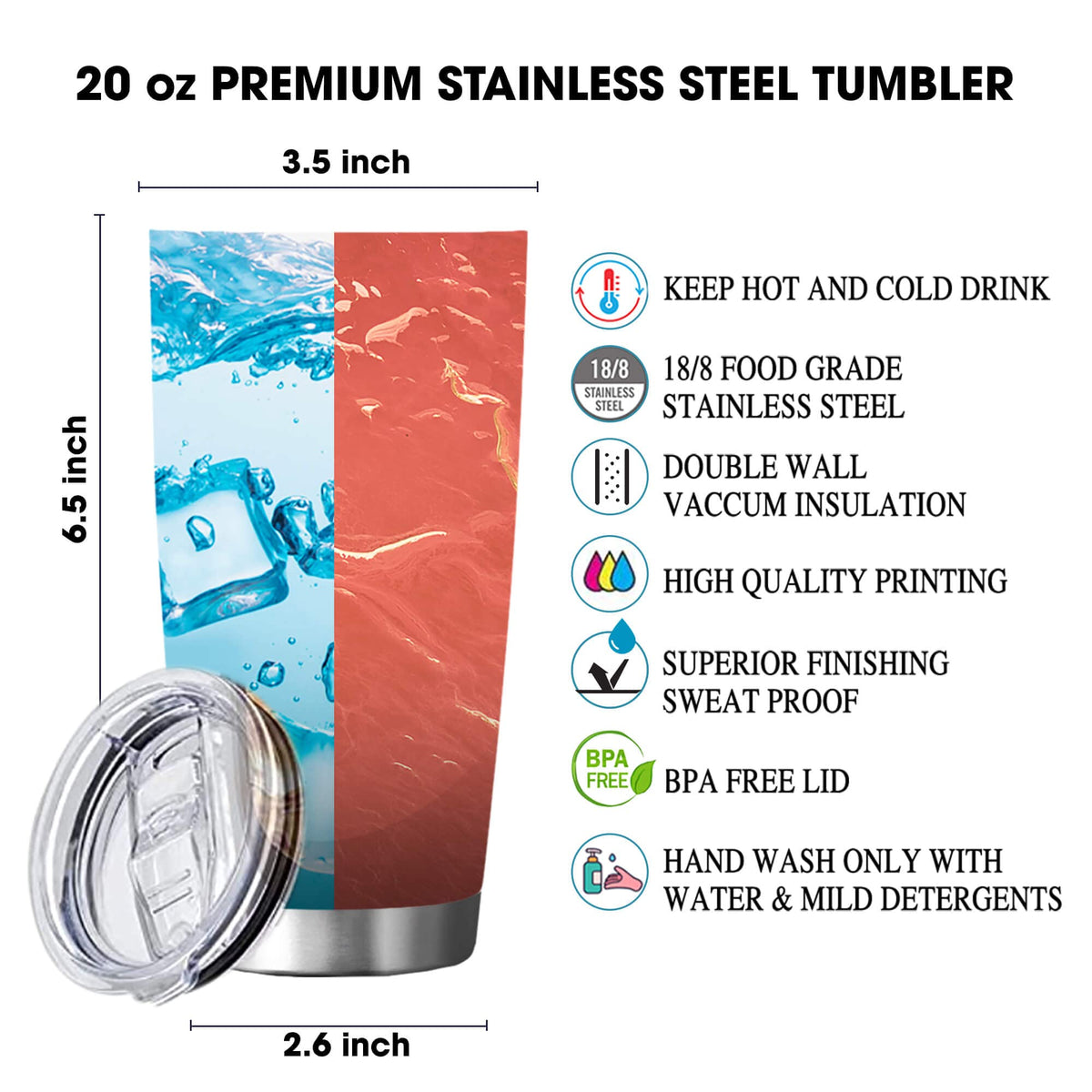 20oz Stainless Steel Tumbler Cup D7133