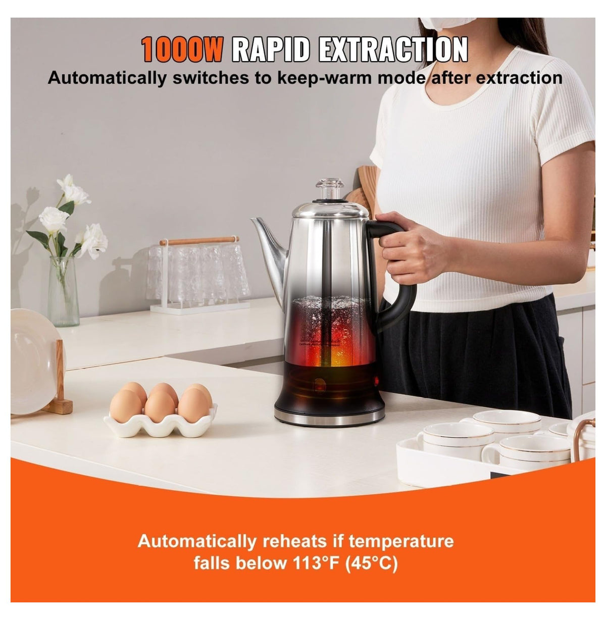 Stainless Steel Electric Coffee Percolator L793024