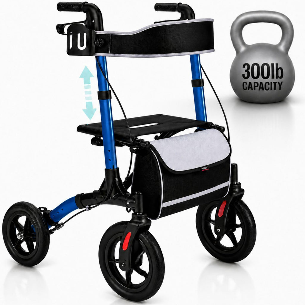 All-Terrain Rollator Walker with 12” Pneumatic Wheels U4610