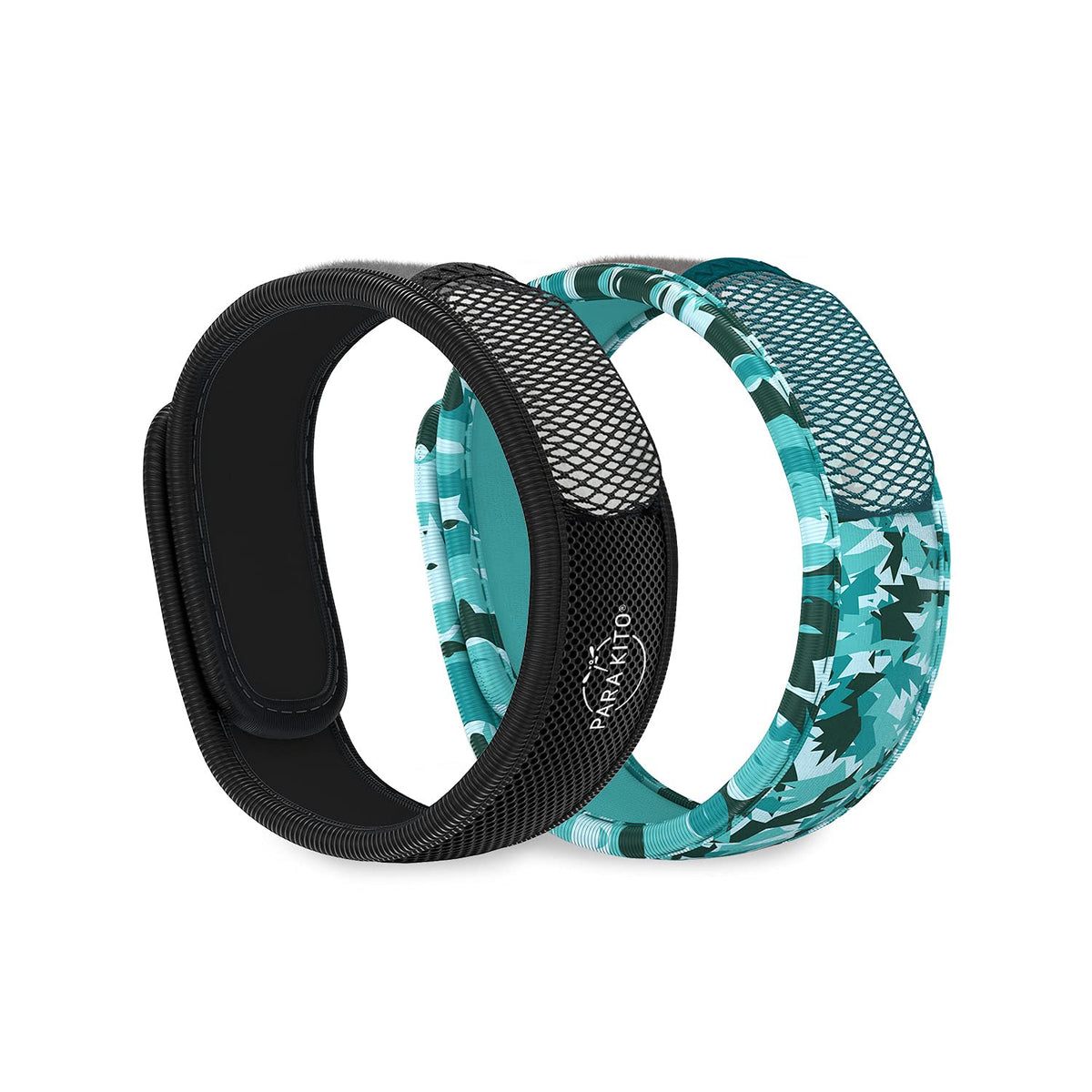 Mosquito Repellent Bracelets + Refill Pellets Bundle Peppermint Oil Black Q956073