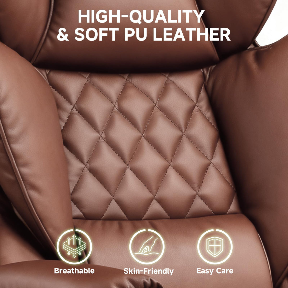 Big and Tall High Back Leather Office Chair with Footrest Q69109