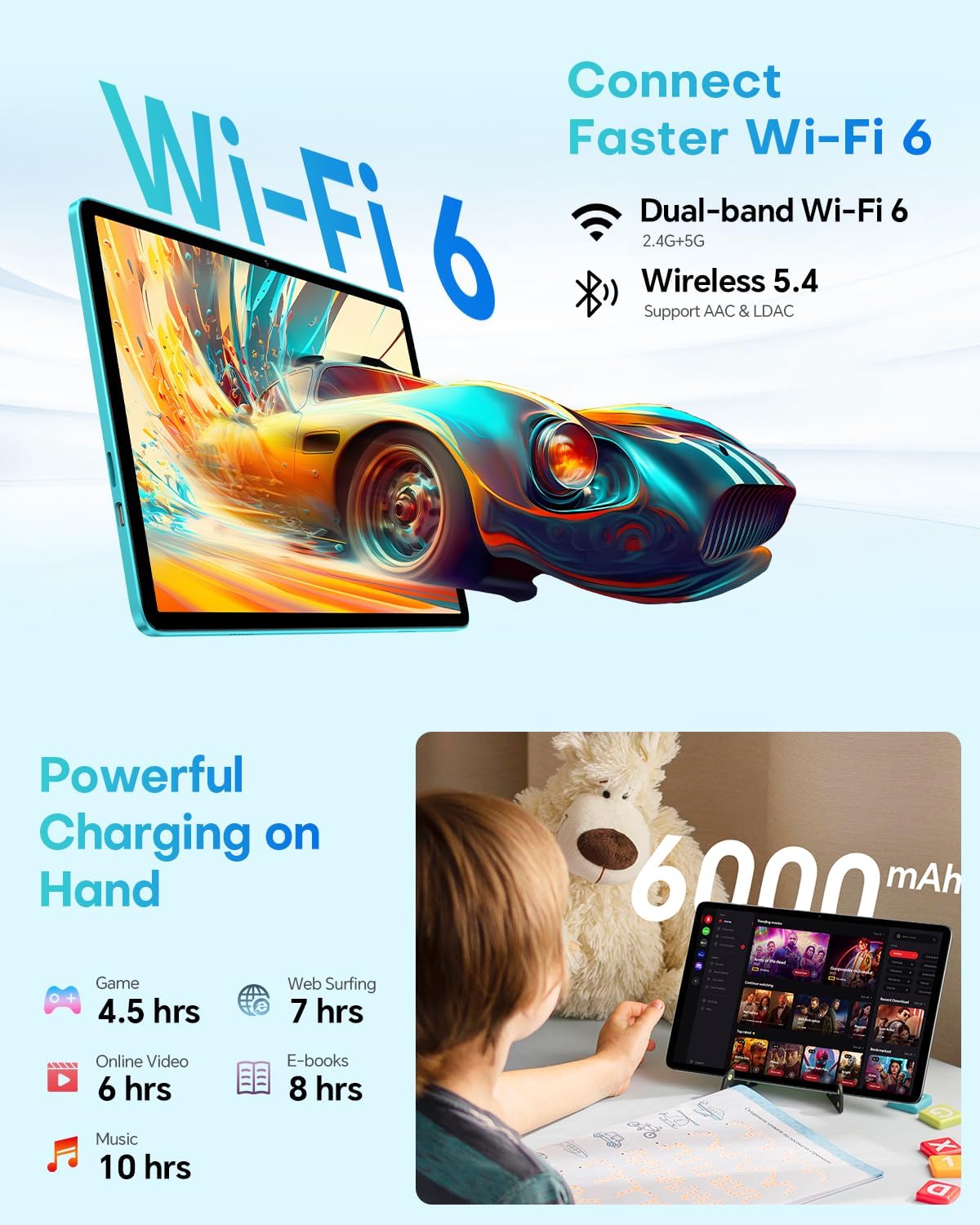 10.1" Android 2-in-1 Tablet Bundle with Keyboard Mouse Case N790