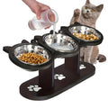 Raised Cat Bowls with 3 Stainless Steel Bowls D268