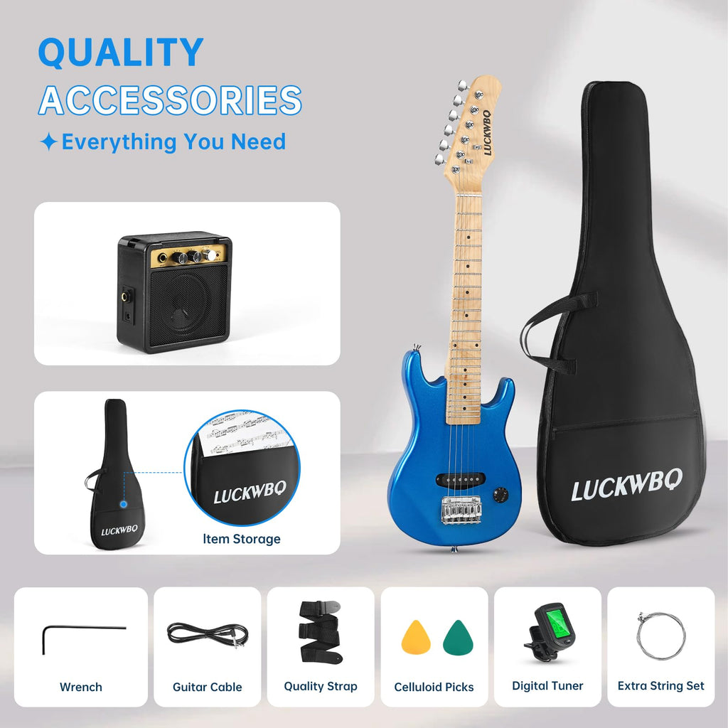 30 Inch Kids ST Style Mini Electric Guitar Beginner Kit with Amplifier G342