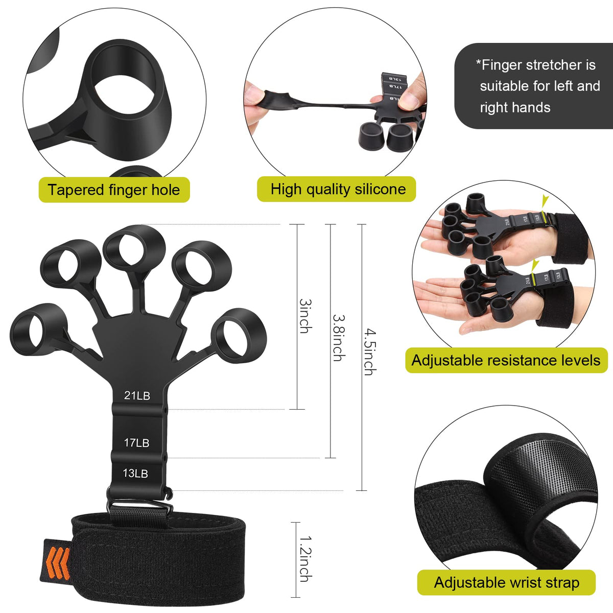 5 Pack Silicone Hand Grip Strengthener Kit Q192
