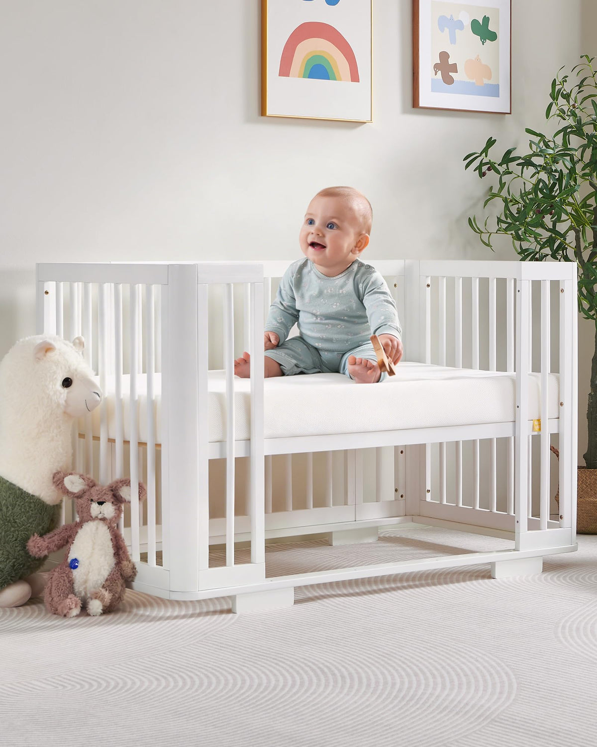 Breathable Standard Full Size Crib Mattress with Waterproof Machine Washable Cover X838