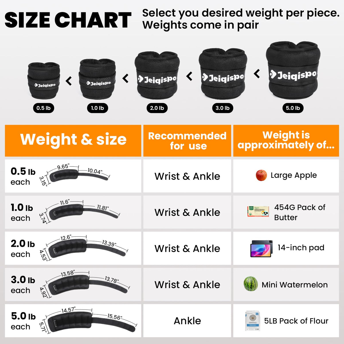 Ankle Weights 1 Pair with Adjustable Straps X49805