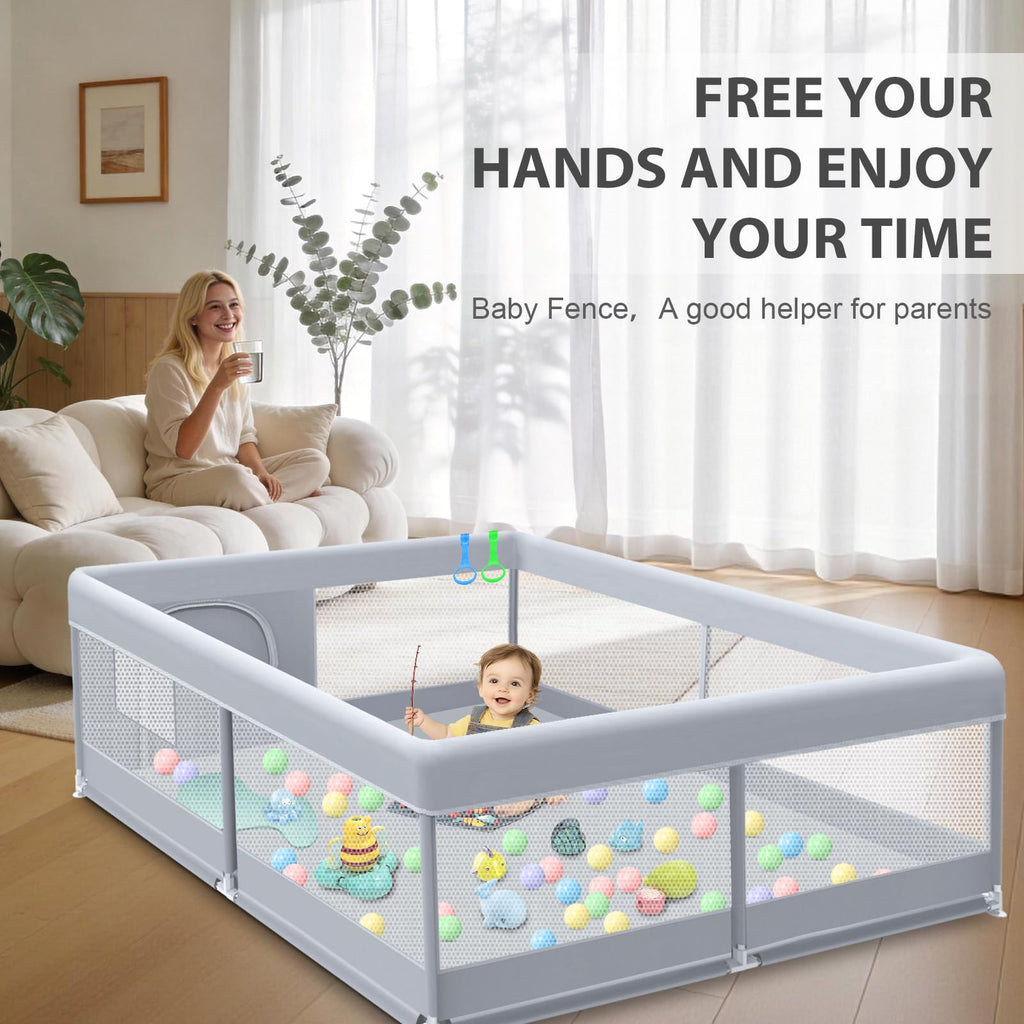 50 x 50 Inch Baby Playpen with Breathable Mesh I1522