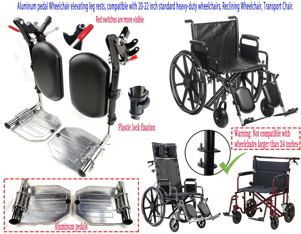 Heavy Duty Wheelchair Elevating Leg Rest with Calf Pad, Black K931