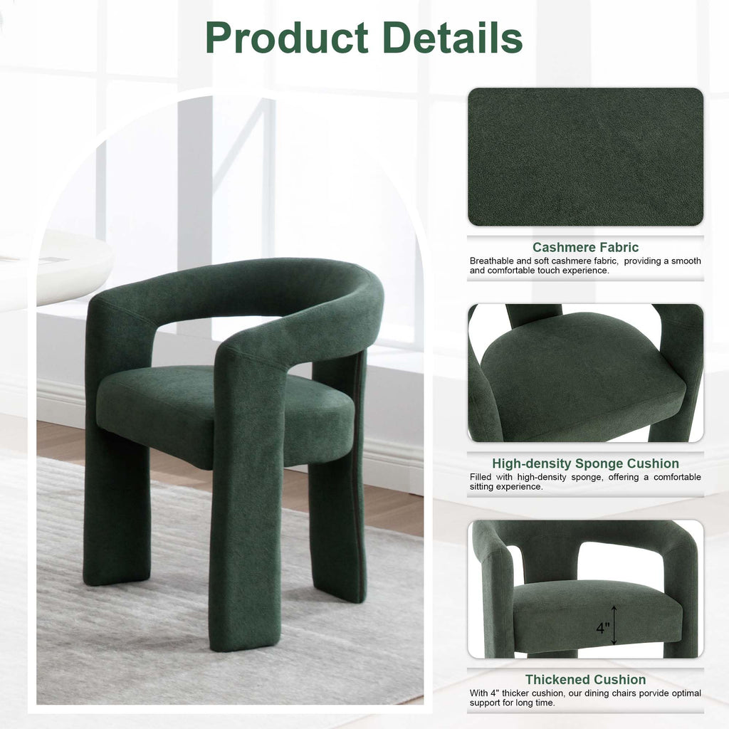 Green Upholstered Dining Chairs Set of 2 D409657