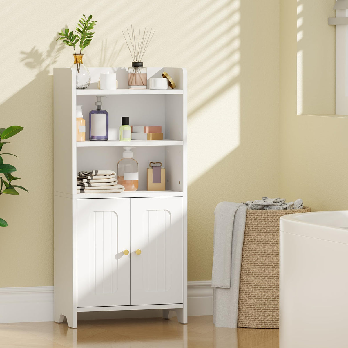 White 2 Door Bathroom Storage Cabinet X78239