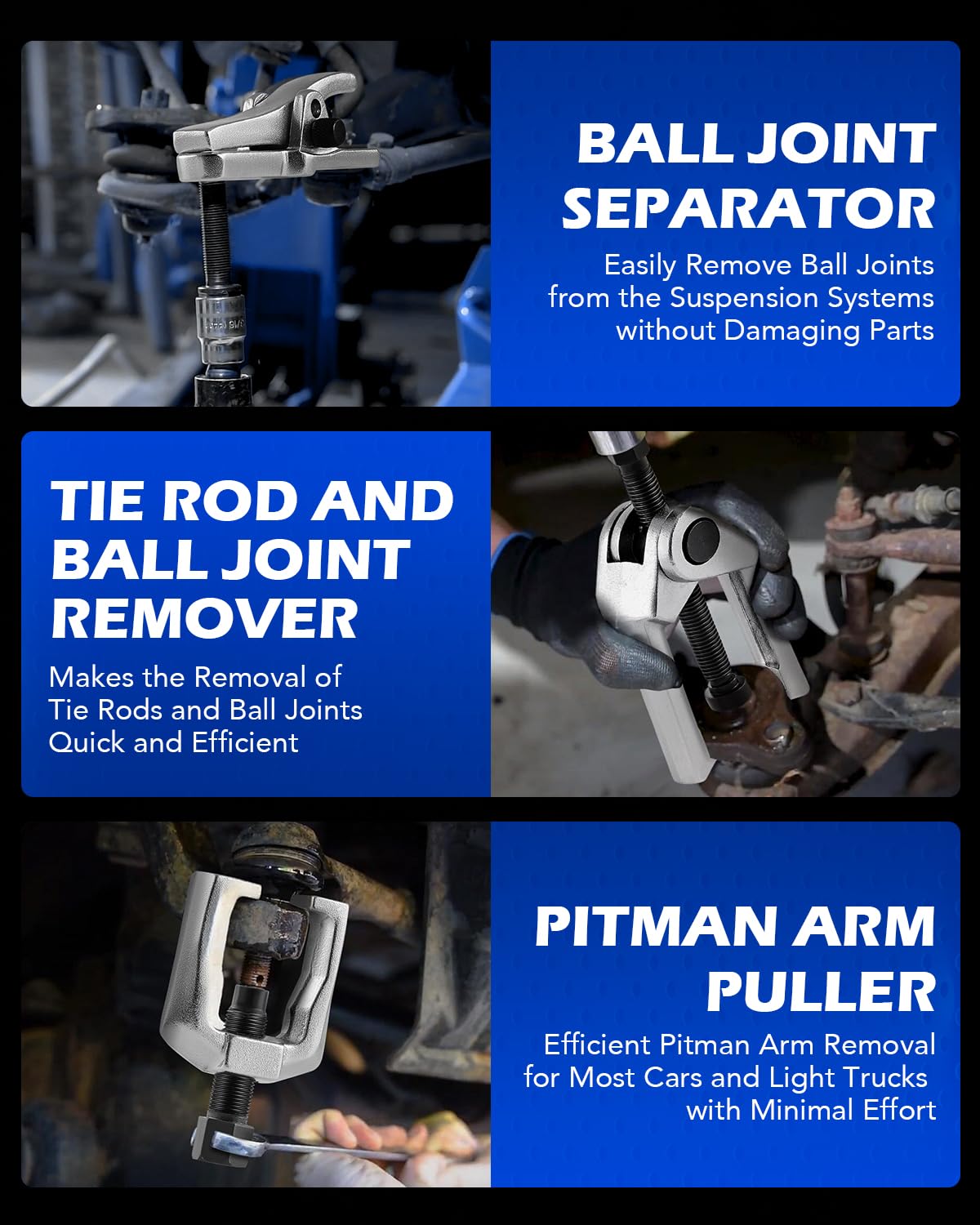 Ball Joint Separator, Tie Rod End Tool Set, Pitman Arm Puller I84845