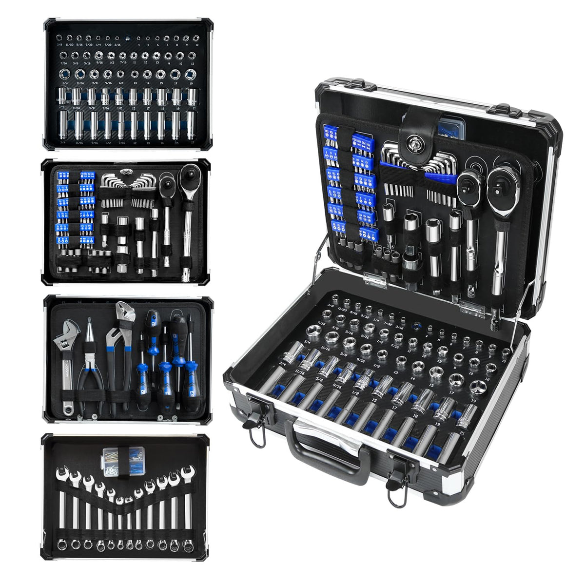 240-Pieces Mechanic Tool Set with Aluminium Tool Box K780