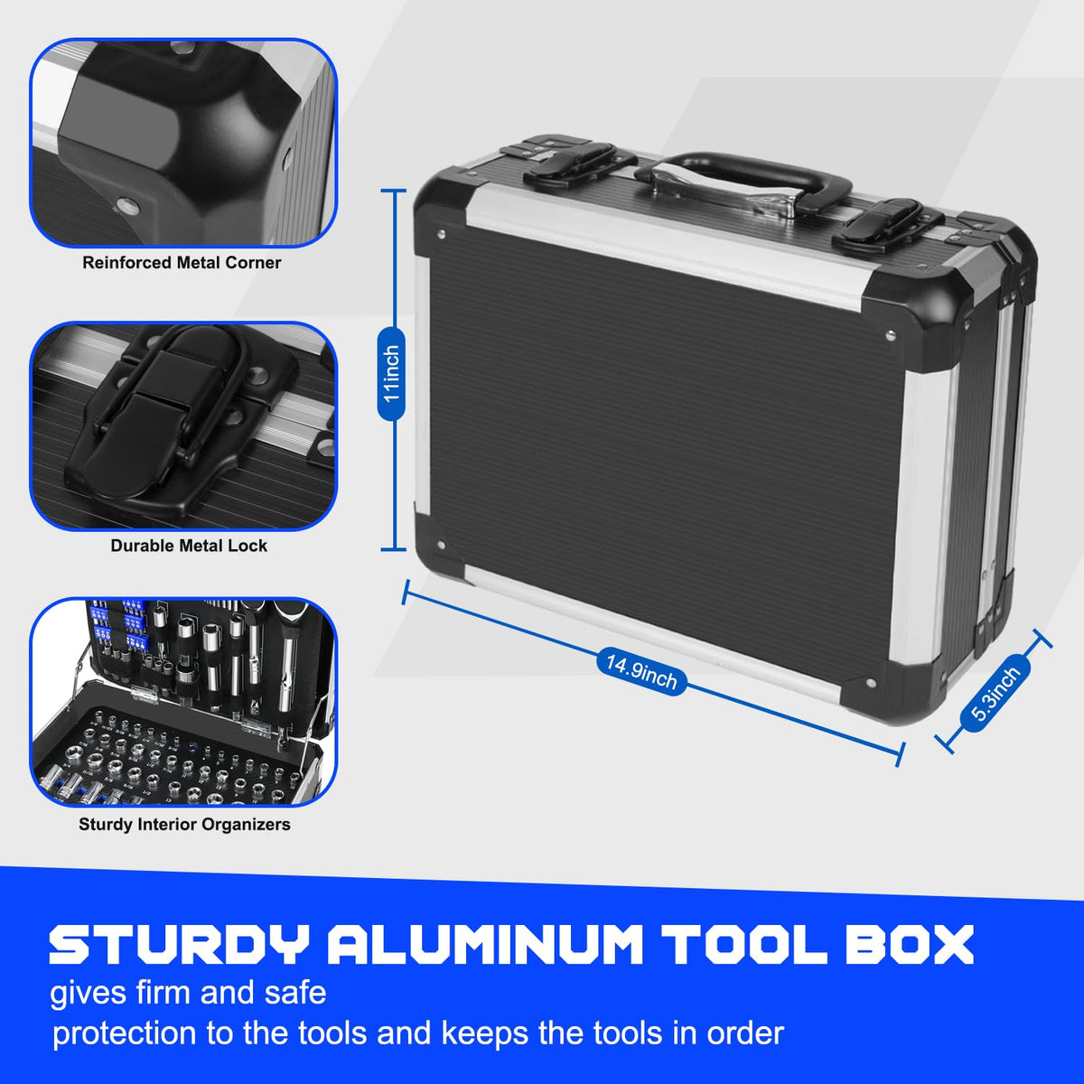 240-Pieces Mechanic Tool Set with Aluminium Tool Box K780