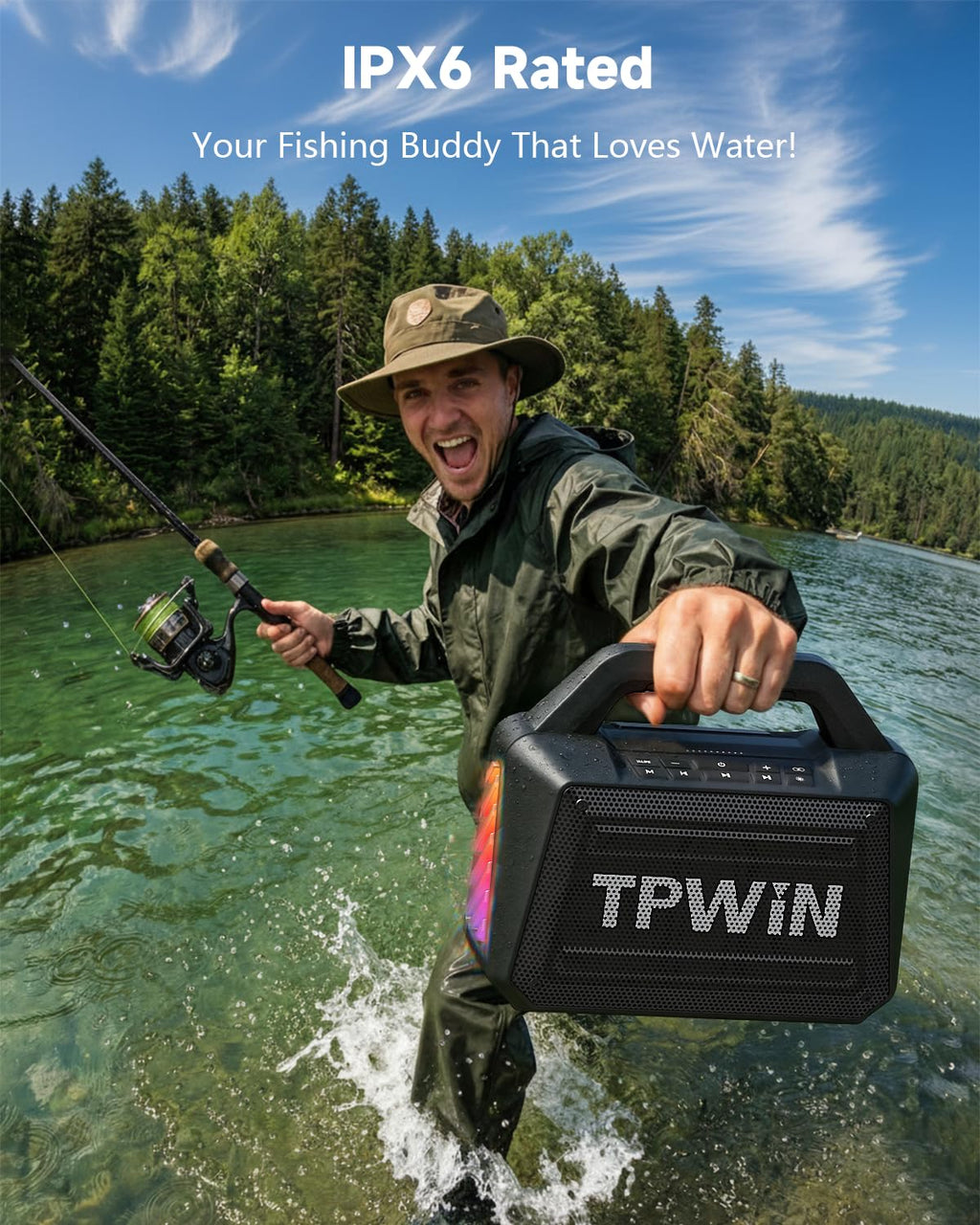 80W IPX6 Waterproof Portable Bluetooth Speaker Z98950