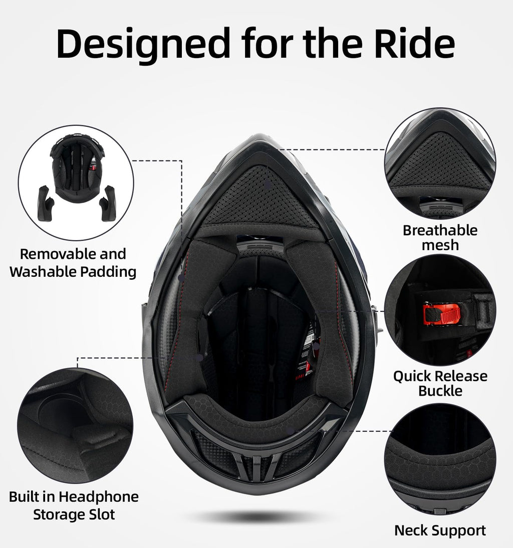 DOT Certified Dual Visor Motorcycle Helmet K220
