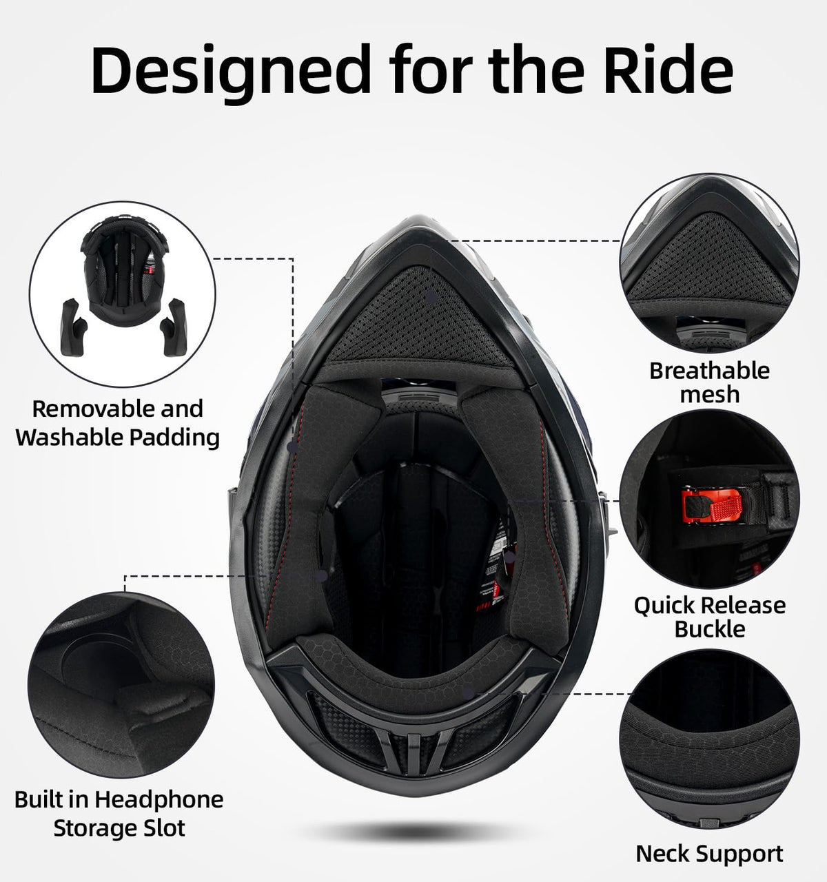 DOT Certified Dual Visor Motorcycle Helmet K220