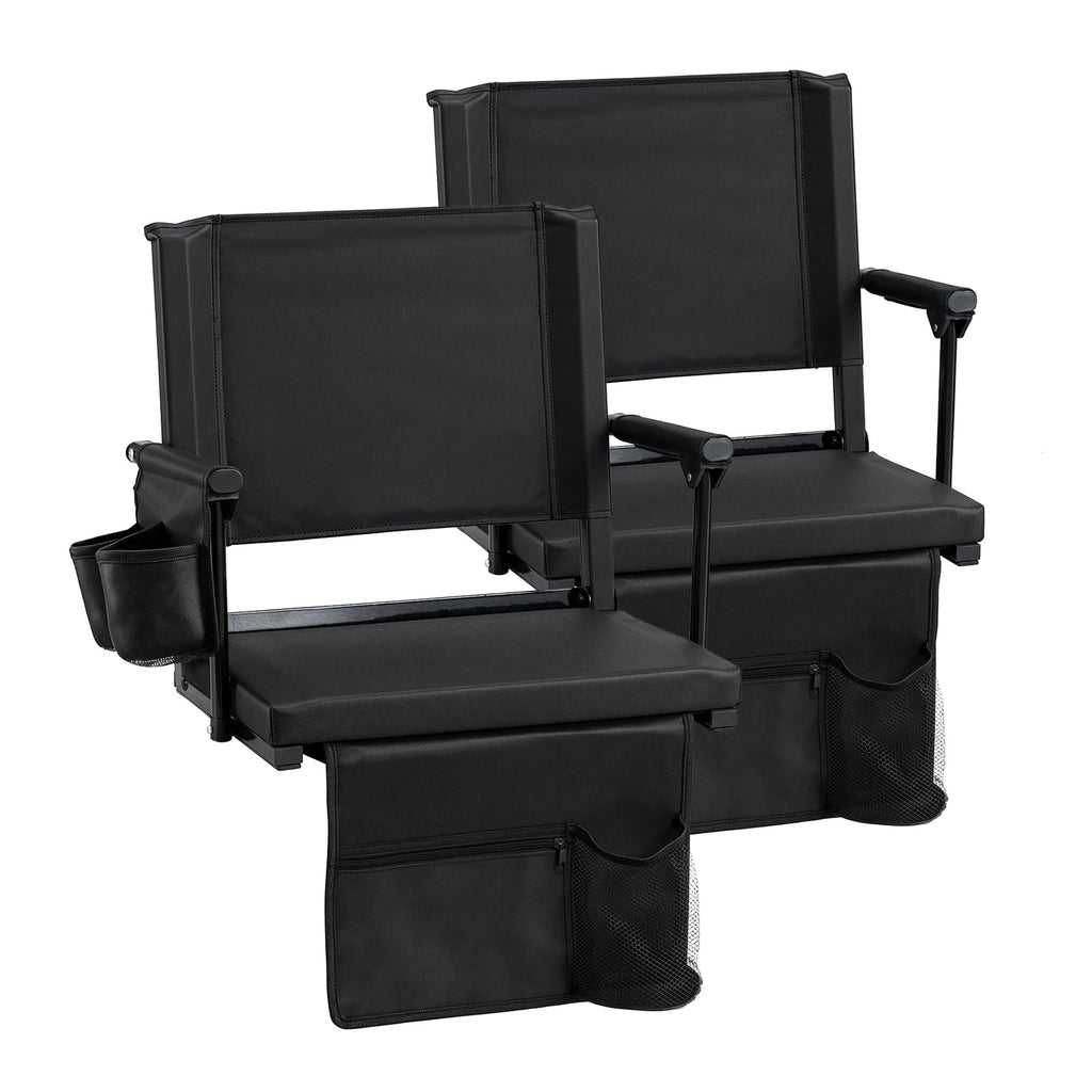 2 Pack Stadium Seats with Back Support & Cup Holders C363
