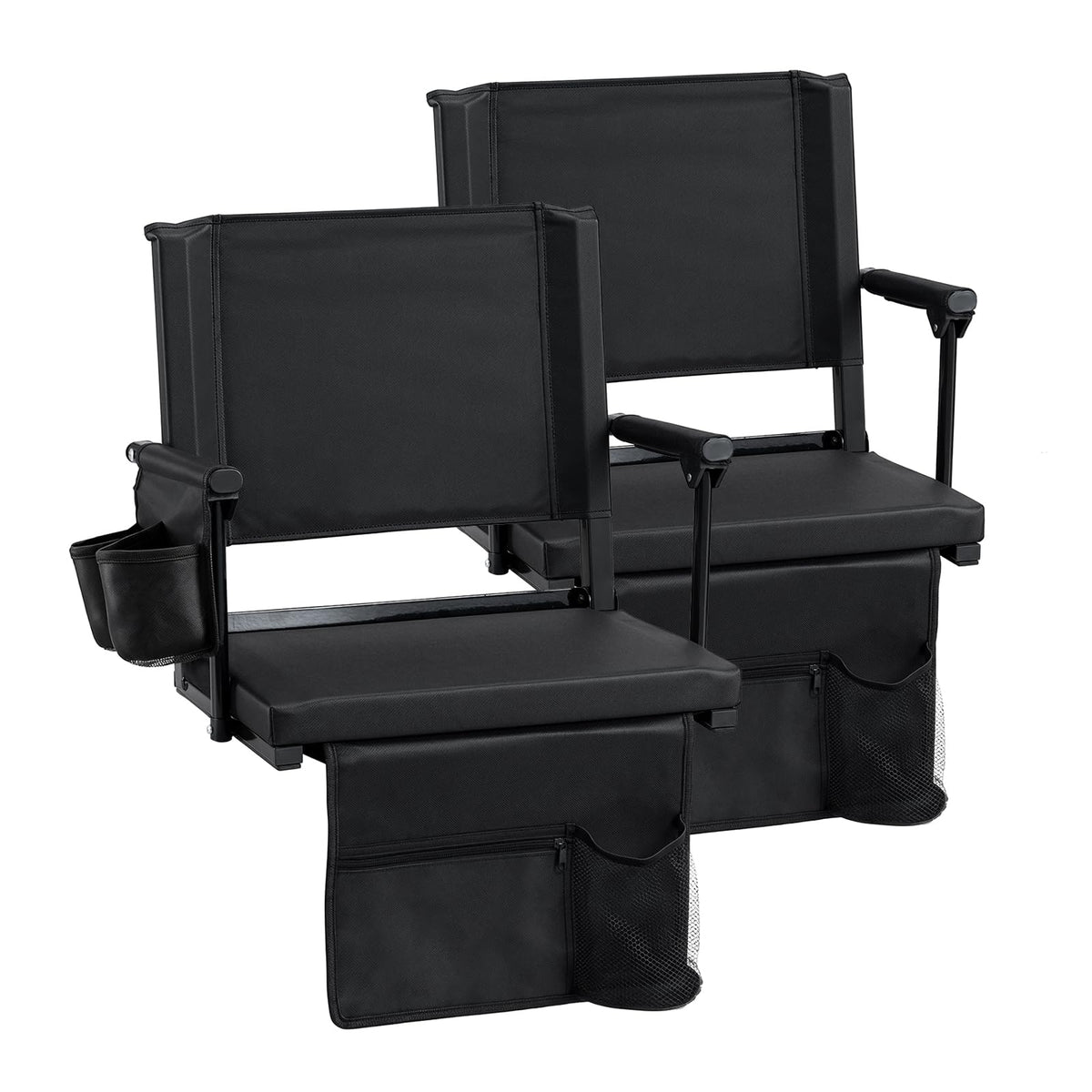 2 Pack Stadium Seats with Back Support & Cup Holders C363