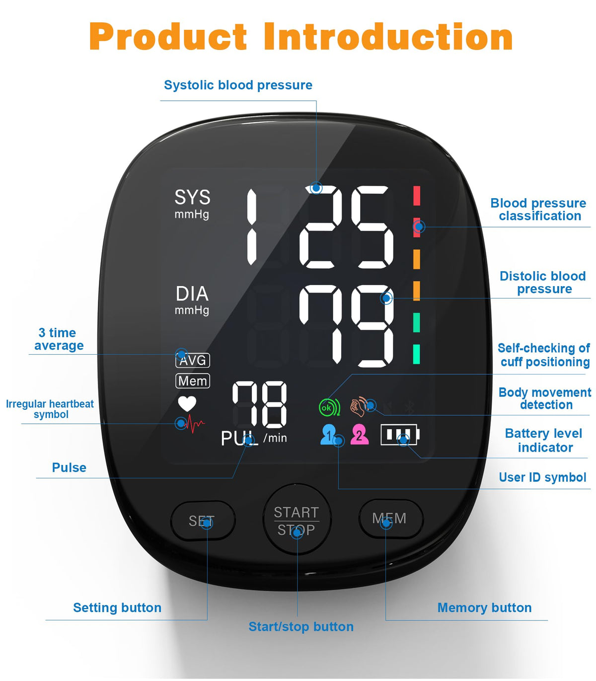 Upper Arm Blood Pressure Monitor with Dual User 240 Memory Sets R76519