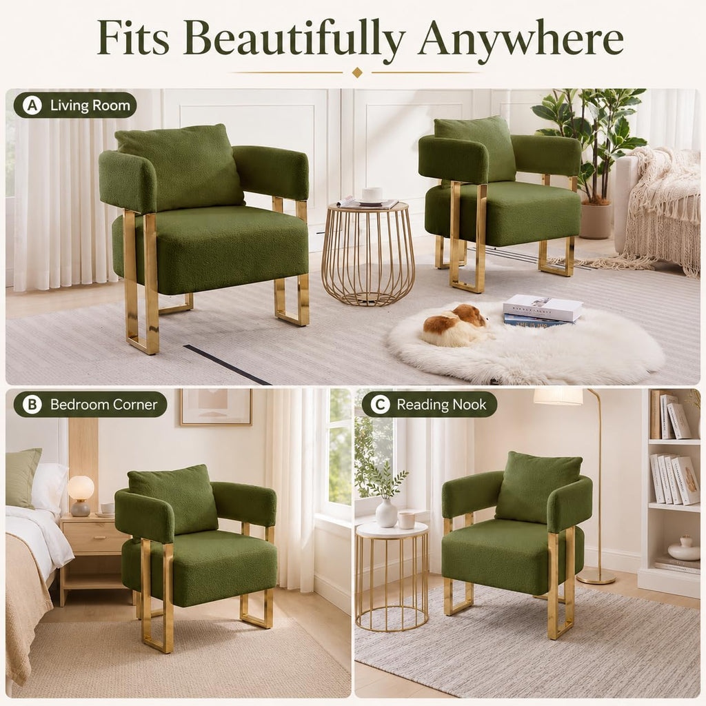 Green Teddy Accent Chair Set of 2 Upholstered Arm Chair R591610