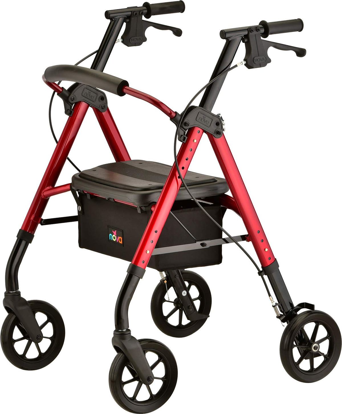 Heavy Duty Bariatric Rollator Walker, 450 lb Capacity, 8” All-Terrain Wheels, Red G68099