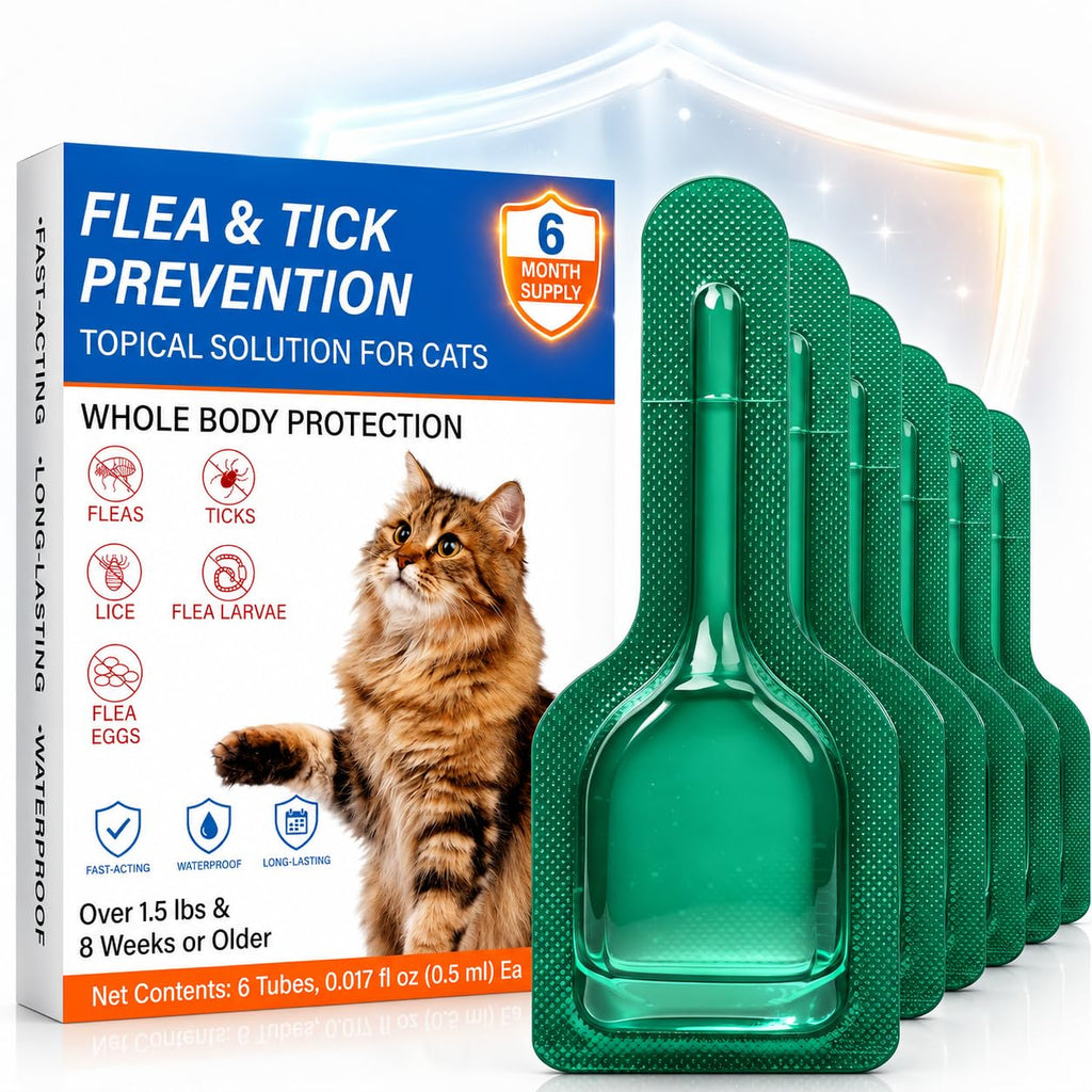 Waterproof Topical Flea & Tick Preventative for Cats, 6 Doses D280130
