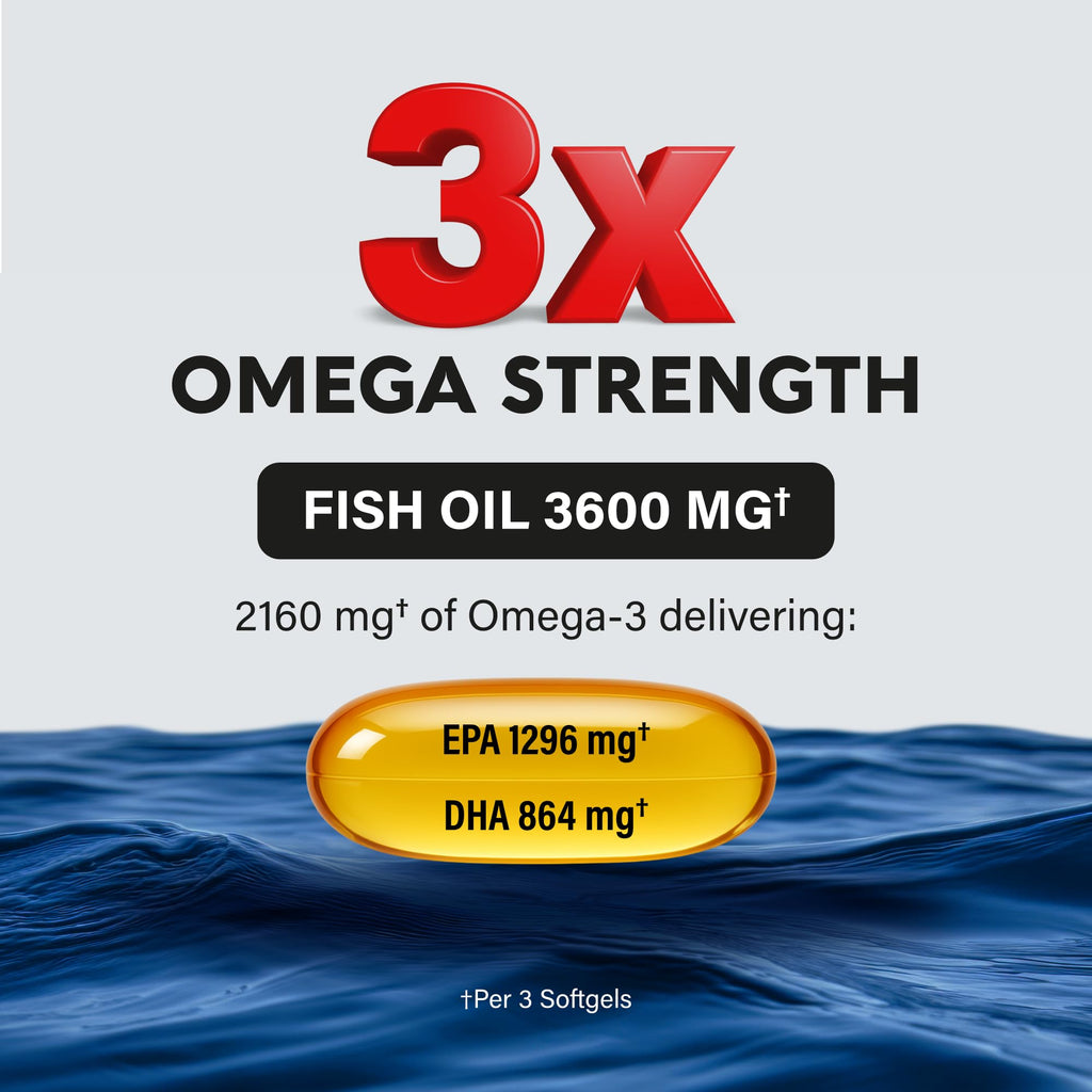 Omega 3 Fish Oil 3600 mg 90 Softgels A87468
