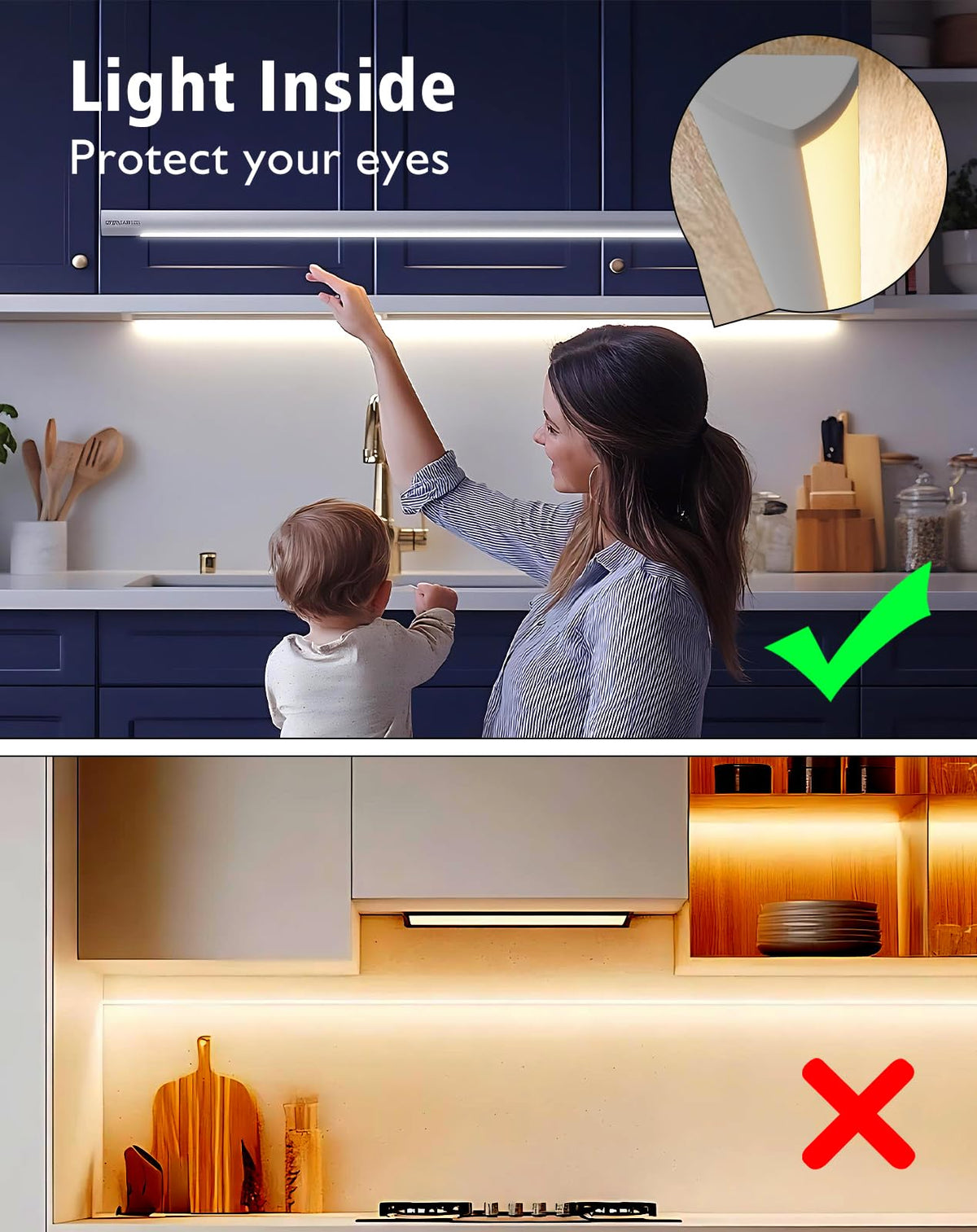 Hardwired LED Cabinet Light Strip, UL Listed, 24V, 2ft, 4000K Neutral White F81572