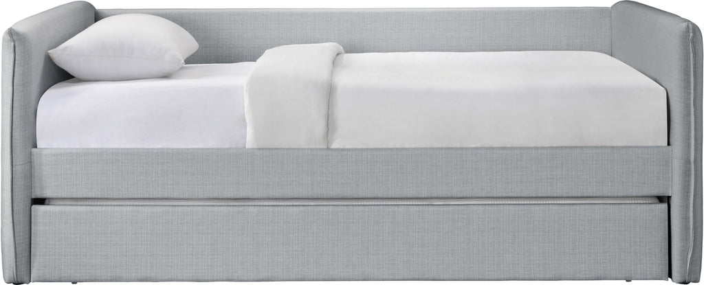 Light Grey Linen Textured Twin Daybed with Trundle Z861617