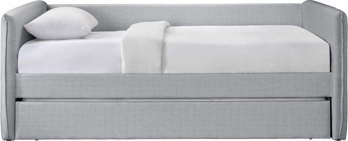 Light Grey Linen Textured Twin Daybed with Trundle Z861617