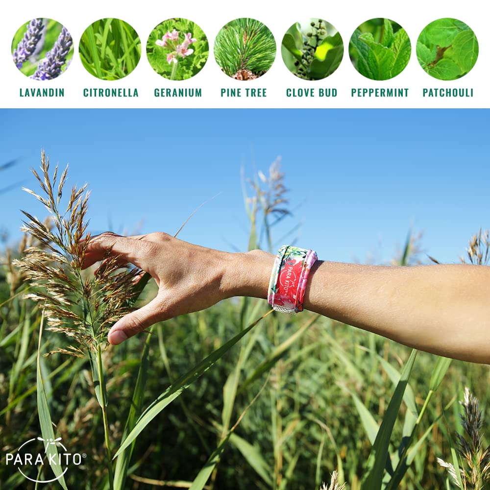 Mosquito Repellent Bracelets + Refill Pellets Bundle Peppermint Oil Black Q956073