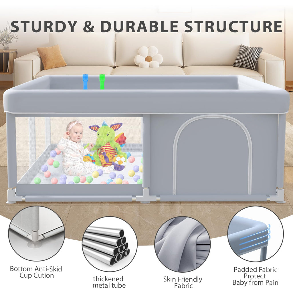 50 x 50 Inch Baby Playpen with Breathable Mesh I1522