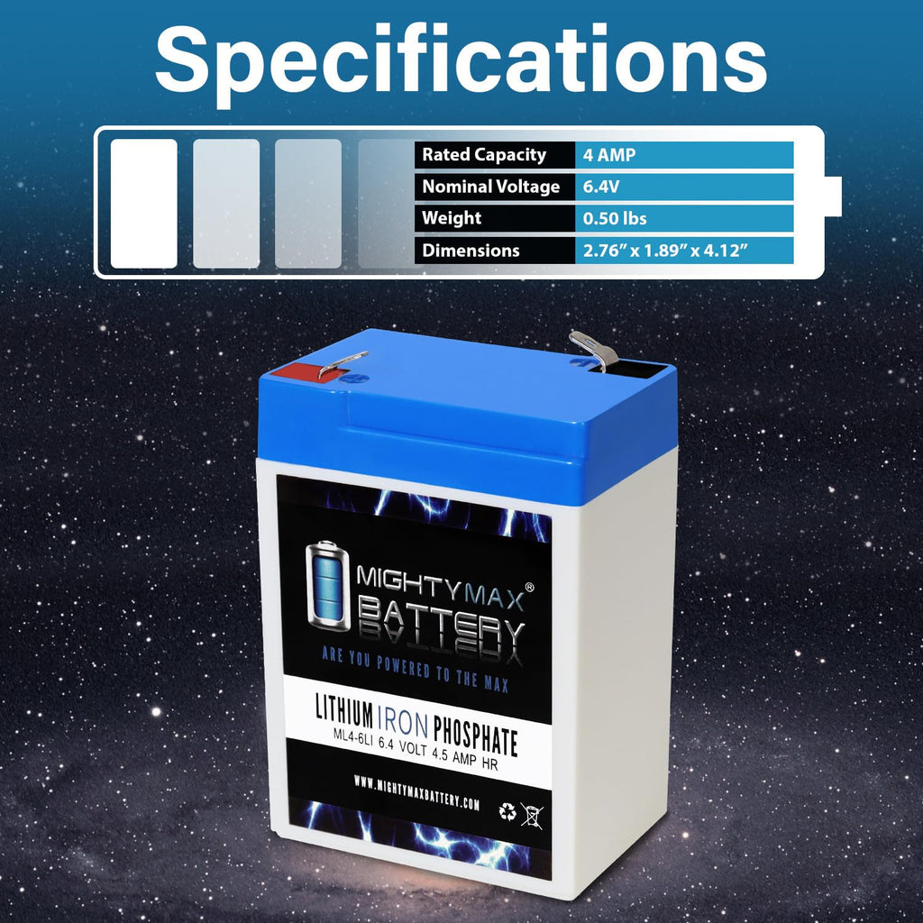 6V 4.5AH Lithium Replacement Battery R414