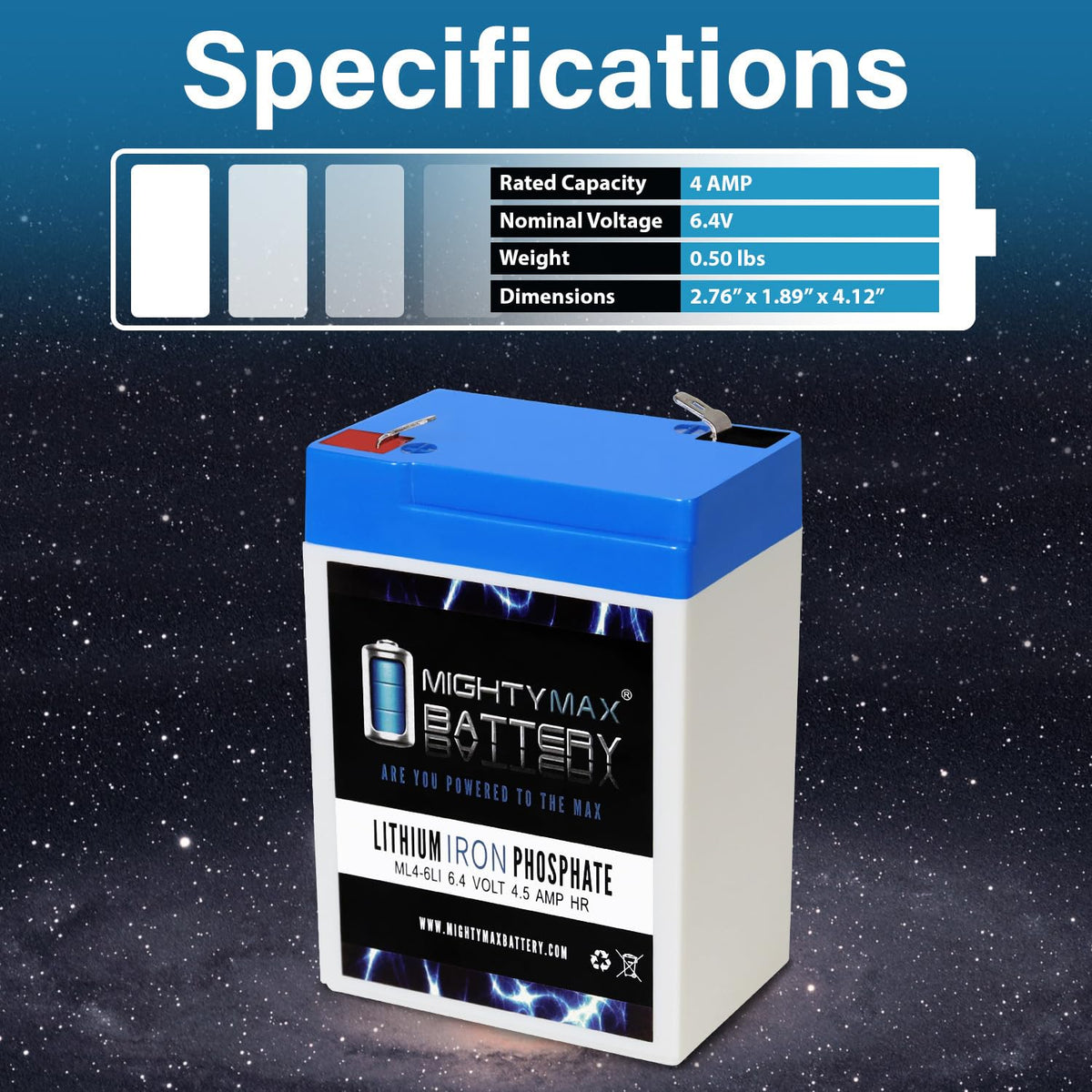 6V 4.5AH Lithium Replacement Battery R414