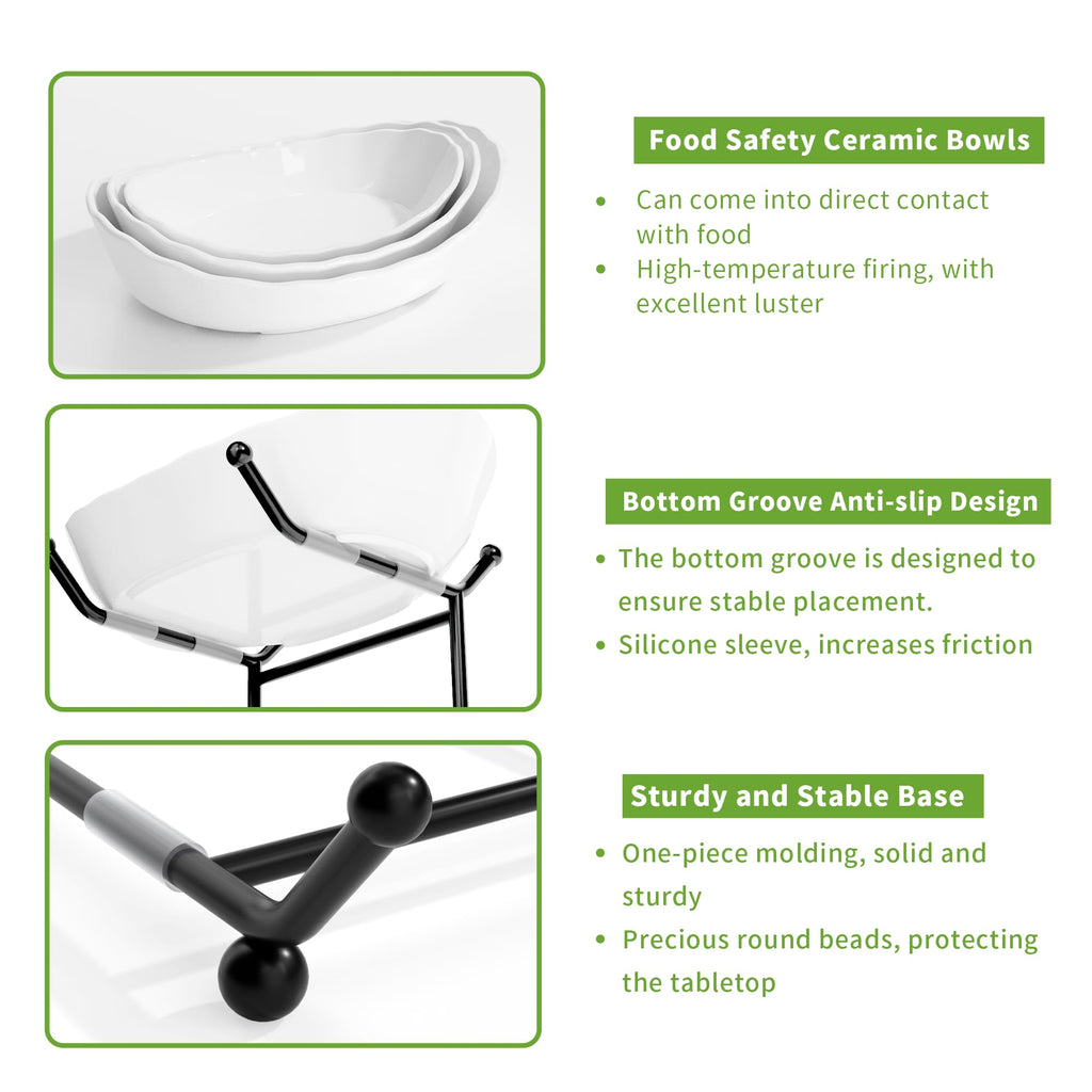 3 Tier Ceramic Fruit Bowl with Metal Stand P8228