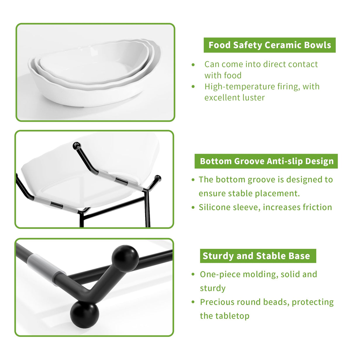 3 Tier Ceramic Fruit Bowl with Metal Stand P8228