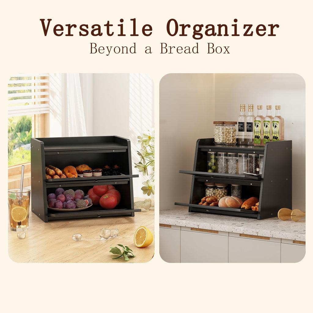 Large Bamboo Bread Box with Window H860440