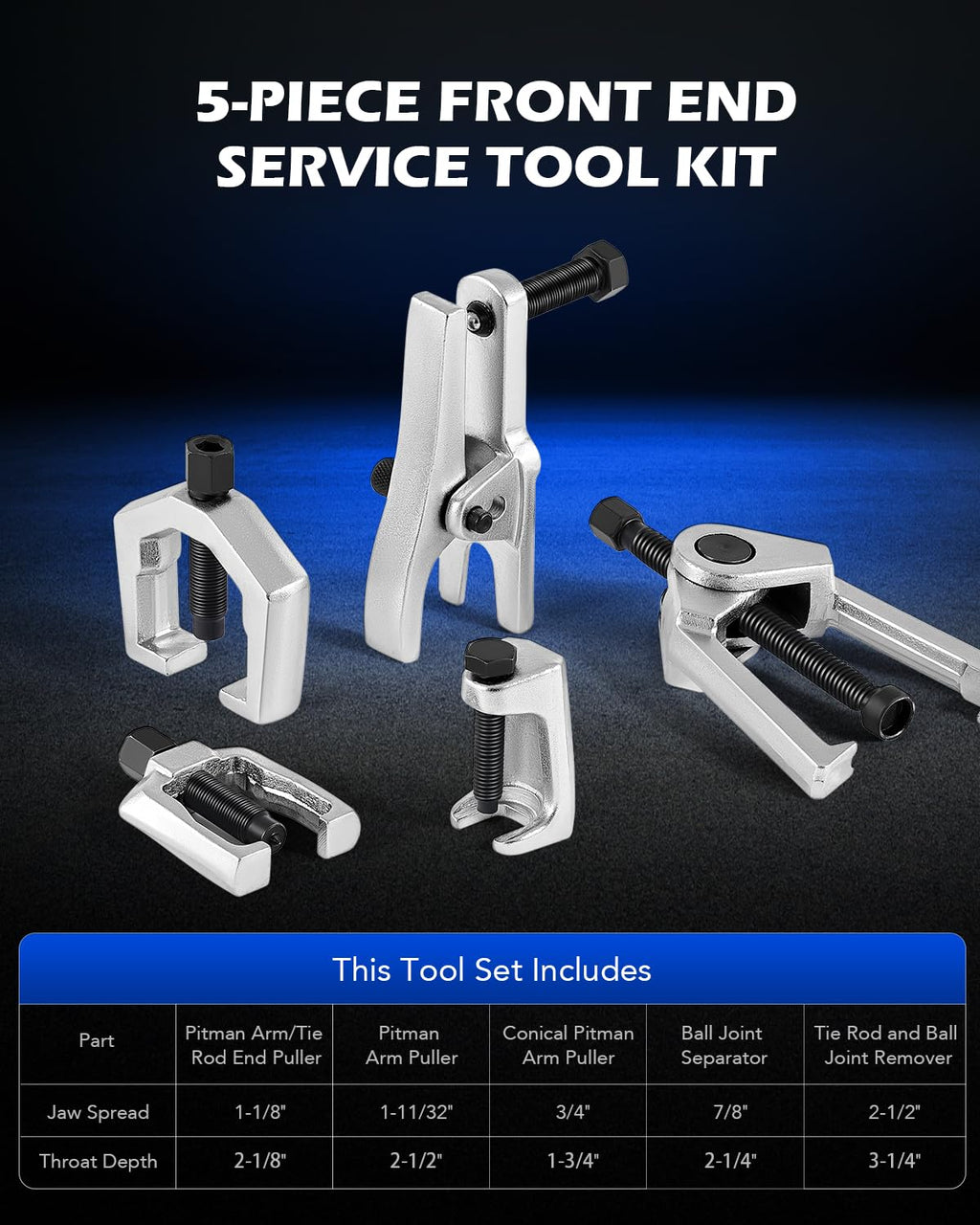 Ball Joint Separator, Tie Rod End Tool Set, Pitman Arm Puller I84845