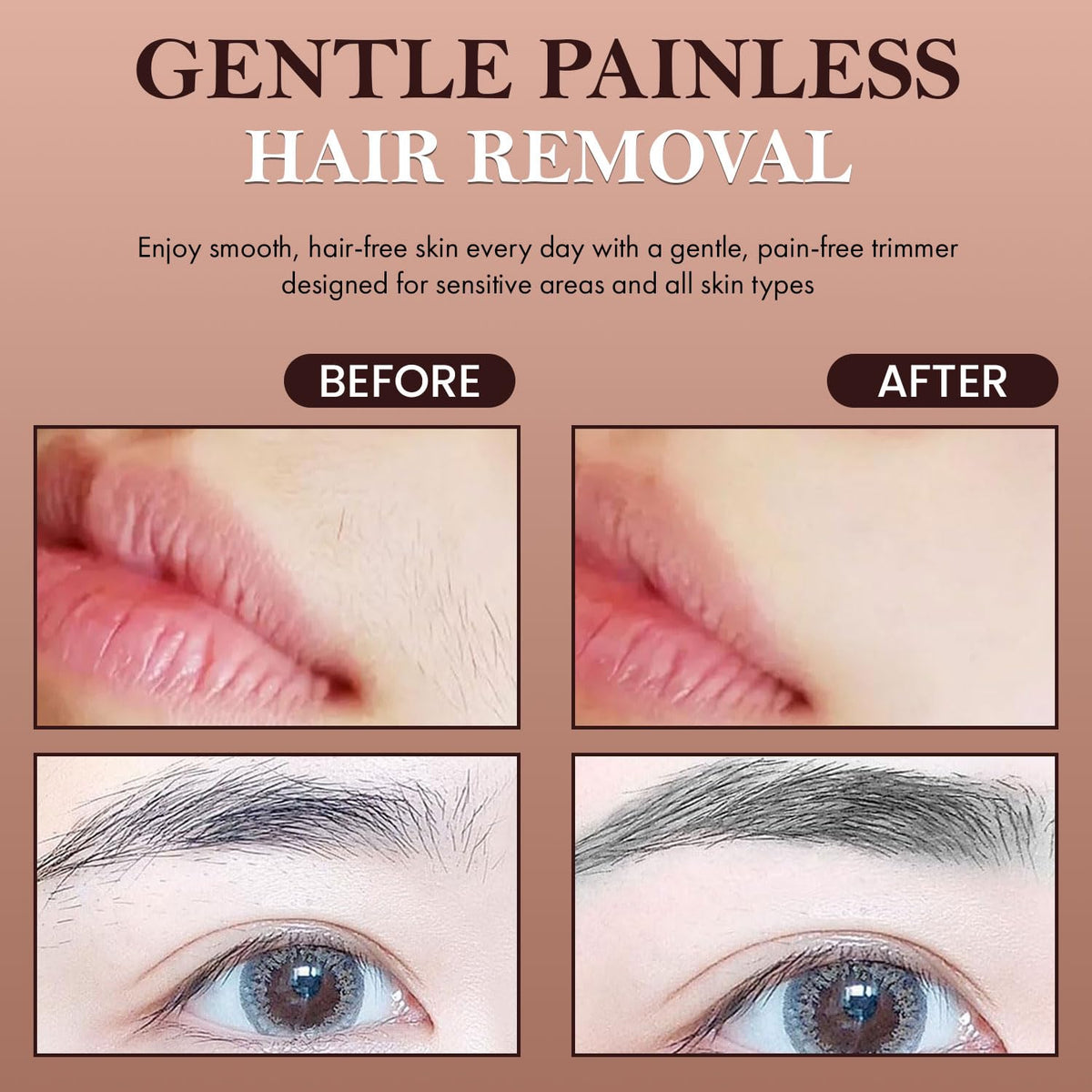 2 in1 Rechargeable Facial Hair Removal & Eyebrow Shaver with LED Light R4520